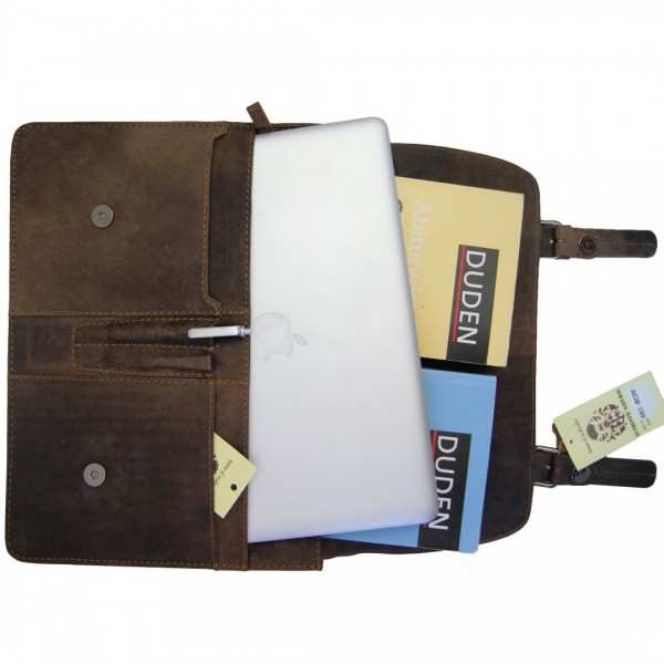 Collegemappe Leder braun für Tablet Collegemappe Leder braun für Tablet