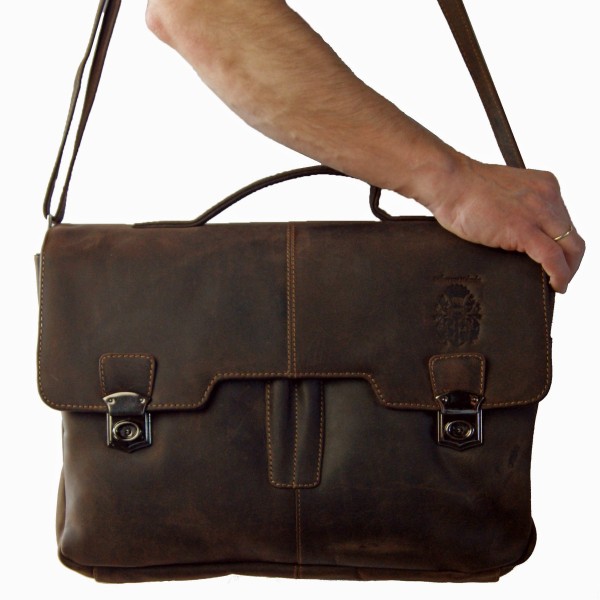 Aktenmappe BRAHE aus braunem Leder Aktenmappe BRAHE aus braunem Leder