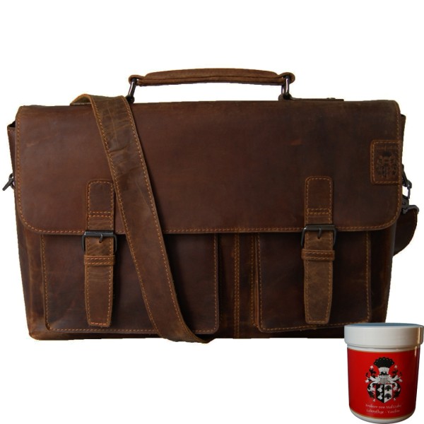 Braune Aktentasche BOUGAINVILLE aus Leder Braune Aktentasche BOUGAINVILLE aus Leder