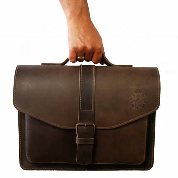 Aktenmappe HUBBLE aus braunem BIO-Leder Aktenmappe HUBBLE aus braunem BIO-Leder