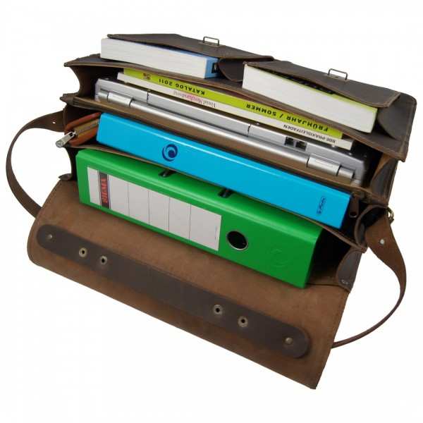 Aktentasche Leder braun 3 Fächern 51 Aktentasche Leder braun 3 Fächern 51