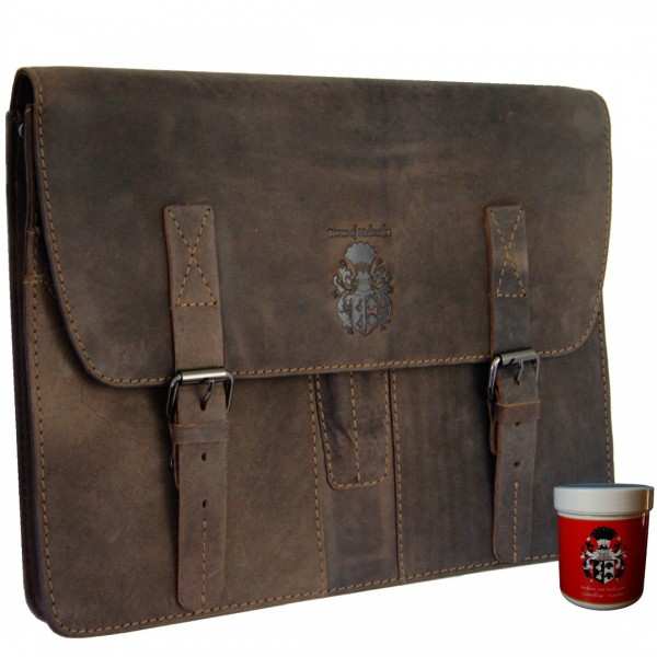 Collegemappe Leder braun Collegemappe Leder braun