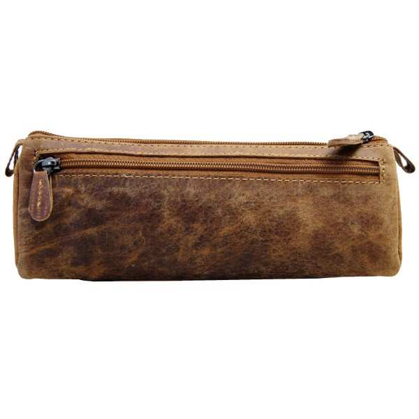 Stiftetui aus braunem Leder Stiftetui aus braunem Leder