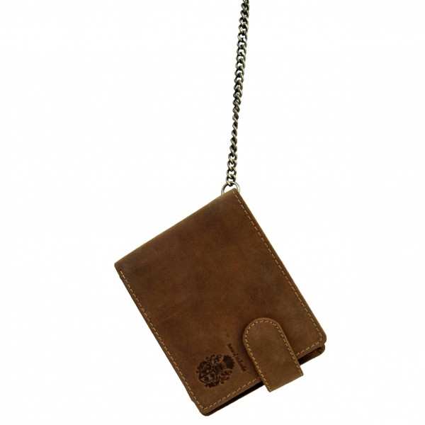 Kettenportemonnaie Vanderbilt aus braunem Leder Kettenportemonnaie Vanderbilt aus braunem Leder