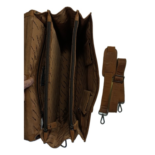 Große Aktentasche HEDIN aus Weideland-Leder - mit Gebrauchsspuren Große Aktentasche HEDIN aus Weideland-Leder - mit Gebrauchsspuren