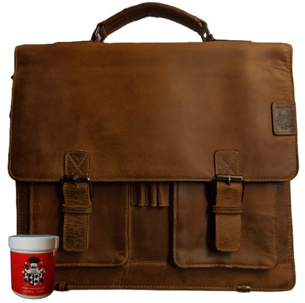 Große Aktentasche HEDIN aus Weideland-Leder - mit leichten Gebrauchsspuren Große Aktentasche HEDIN aus Weideland-Leder - mit leichten Gebrauchsspuren