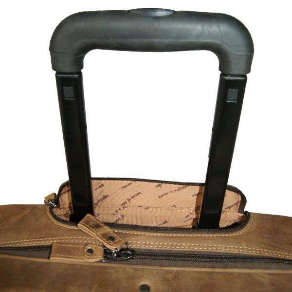 Pilotenkoffer Leder braun mit Teleskopgriff 690 Pilotenkoffer Leder braun mit Teleskopgriff 690