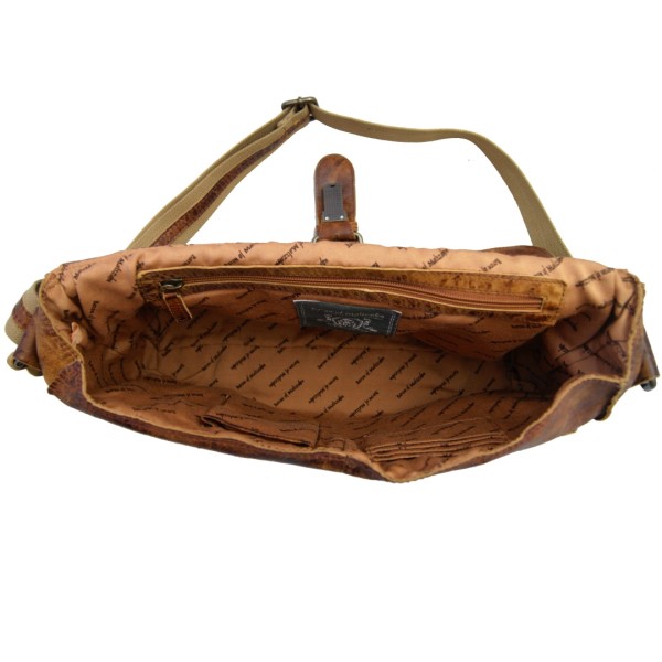 Schultertasche HALLEY aus braunem Leder Schultertasche HALLEY aus braunem Leder