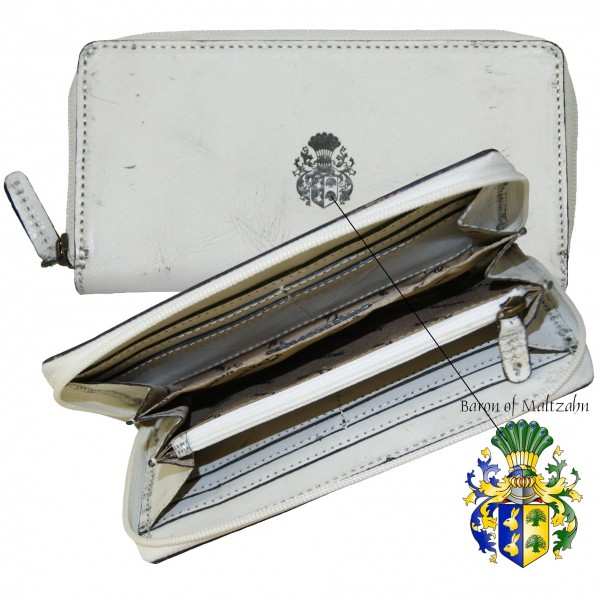 Weißes Damen-Portemonnaie Suttner aus Leder Weißes Damen-Portemonnaie Suttner aus Leder