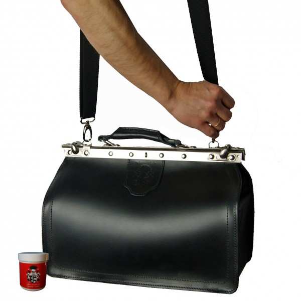 Umhängetasche Bingen aus schwarzem Bio-Leder Umhängetasche Bingen aus schwarzem Bio-Leder