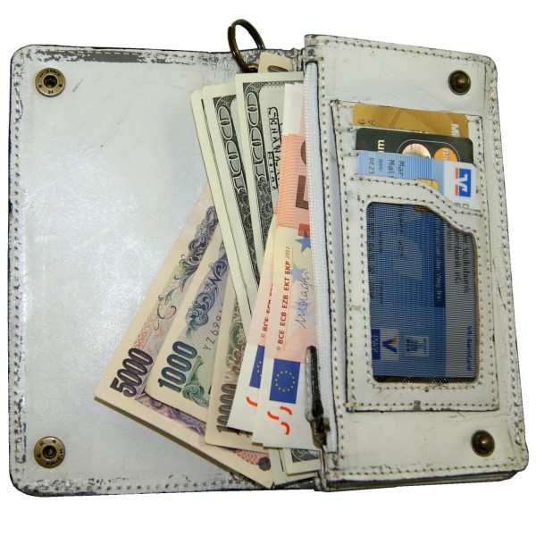 Bikerbörse Sacharow aus weißem Leder Bikerbörse Sacharow aus weißem Leder