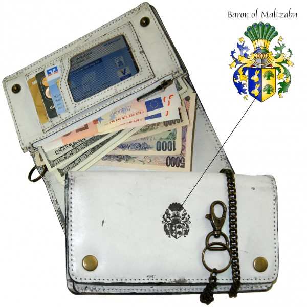 Bikerbörse Sacharow aus weißem Leder Bikerbörse Sacharow aus weißem Leder