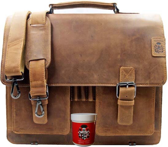 Aktentasche Leder Herren braun Hedin