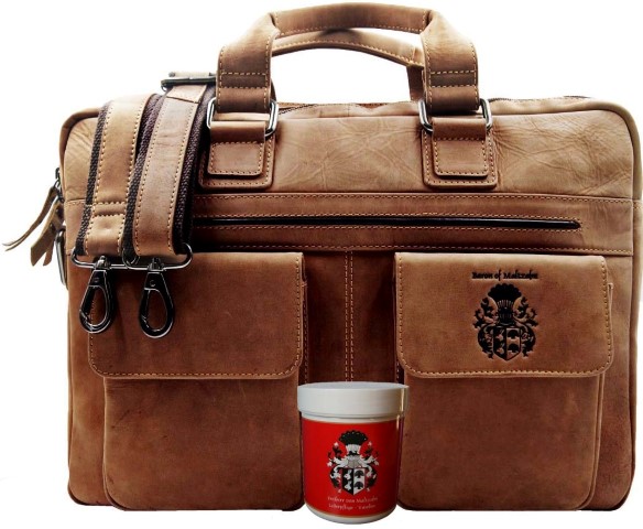 Notebooktasche Leder Herren braun-Plutarch