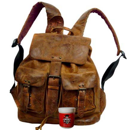 Rucksack Herren Leder braun Jalda