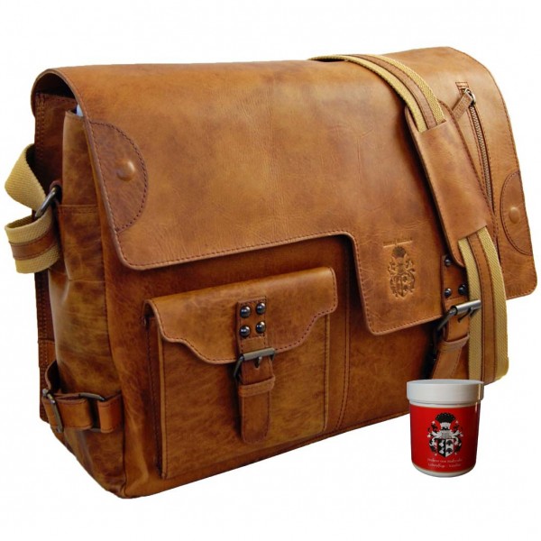 Große Umhängetasche aus braunem Leder 1505 Große Umhängetasche aus braunem Leder 1505