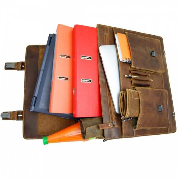 Braune Aktentasche aus Leder 630 Braune Aktentasche aus Leder 630