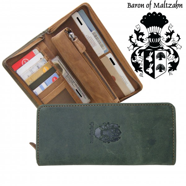 Langbörse Geldbörse BEISHEIM 2 aus oliv-braunem Leder Langbörse Geldbörse BEISHEIM 2 aus oliv-braunem Leder