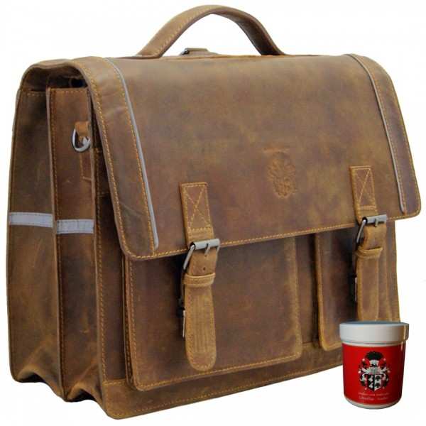 Schulranzen Aktentasche Leder braun 609 Schulranzen Aktentasche Leder braun 609