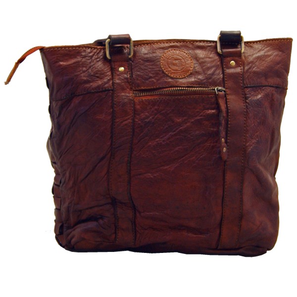 LandLeder Damen-Shopper ZÜRICH aus braunem Rindleder LandLeder Damen-Shopper ZÜRICH aus braunem Rindleder