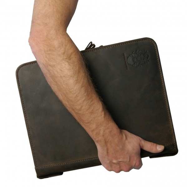 Schreibmappen für Linkshänder Leder braun 802L Schreibmappen für Linkshänder Leder braun 802L