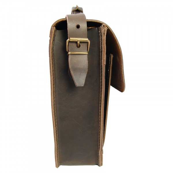 Leder Aktentasche braun Seite Leder Aktentasche braun Seite