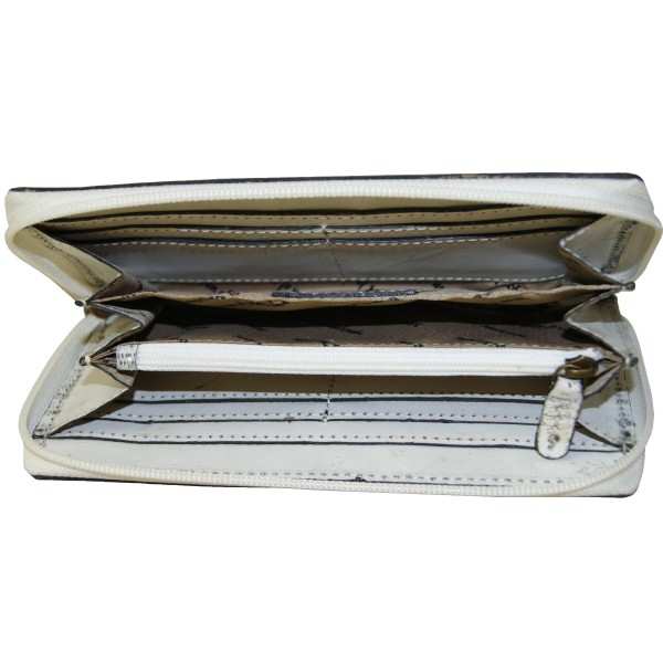 Weiße Damen-Langbörse Suttner aus Leder Weiße Damen-Langbörse Suttner aus Leder